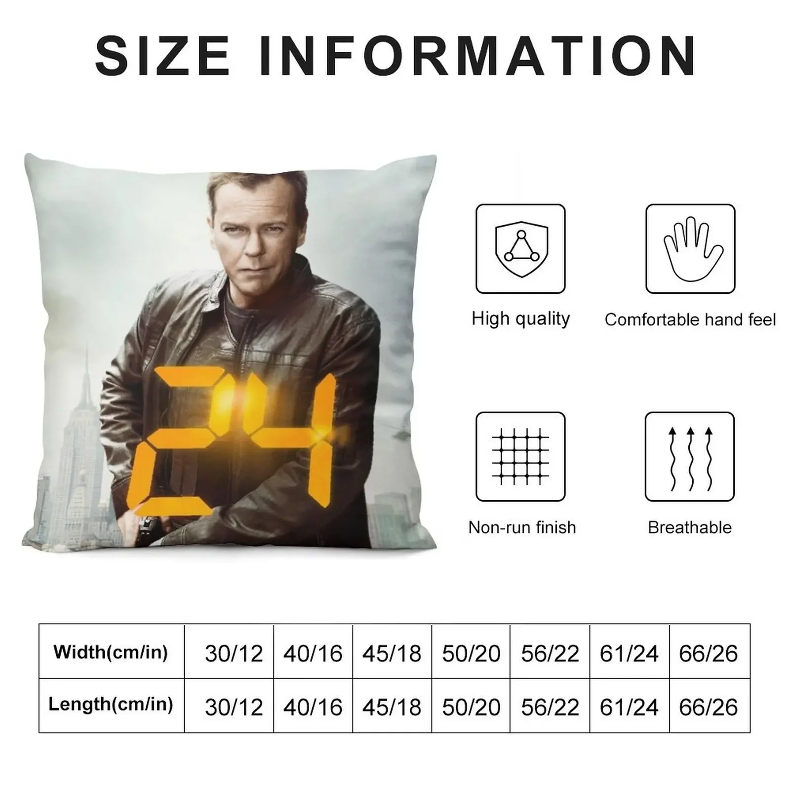 Jack Bauer 24 Throw Pillow Cushion Cover Luxury Cushions pillow