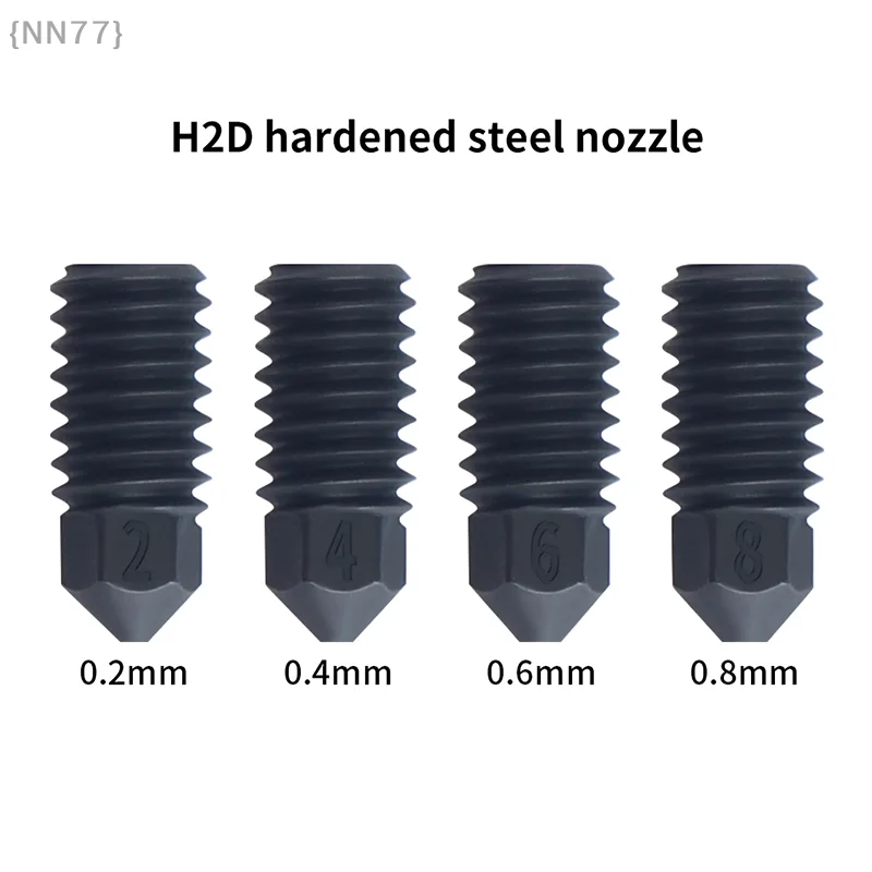 Buse en acier trempé pour laboratoire Bambu A1/A1 Mini 0.2/0.4/0.6/0.8mm, Kit d'accessoires pour imprimante 3D de haute précision Hotend, pièces de mise à niveau