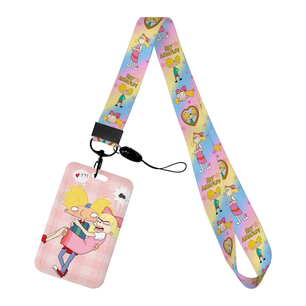 Hotsale Cartoon Movie Hey Card Holders Student Card Holder with Mobile Phone Lanyard Credit Card Cover Boys Bags Accessories