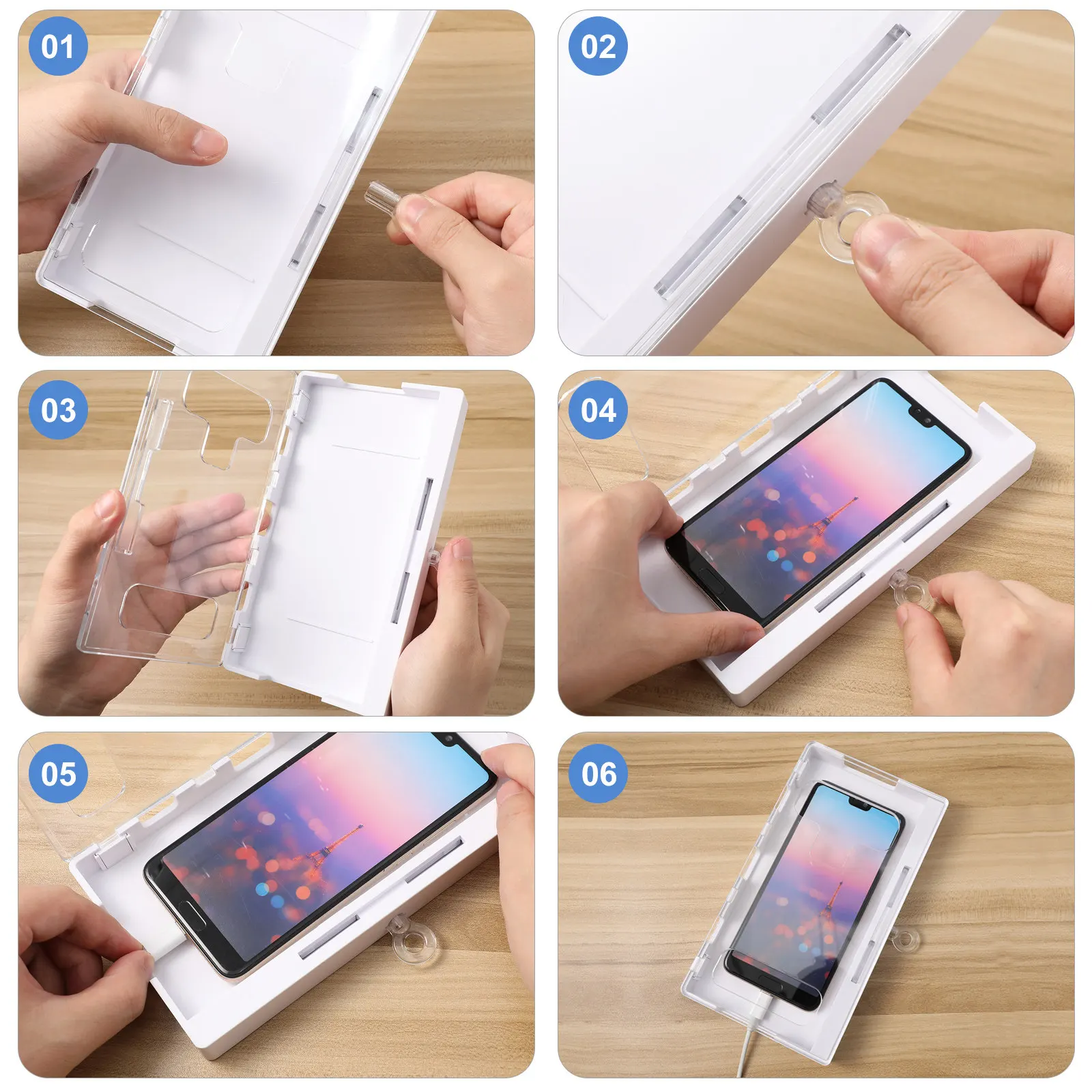 Phone Lock Box ABS Pc Material Portable Clear Time Lock Case for Smartphone Productivity Improvement Reusable Phone Safe Locker