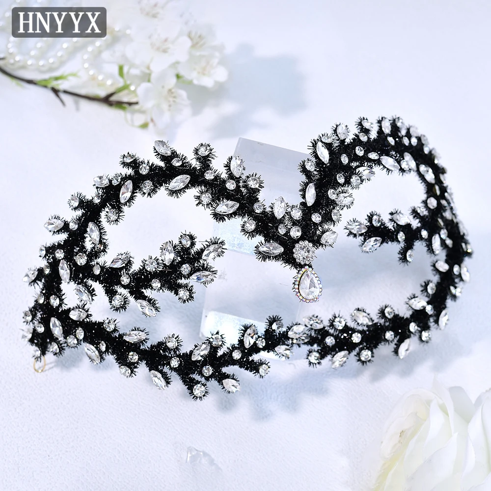 

HNYYX Wedding Jewelry Hair Accessories Elegant Bridal Headpiece Bright Rhinestone Headwear Banquet Party Prom Headdress A380