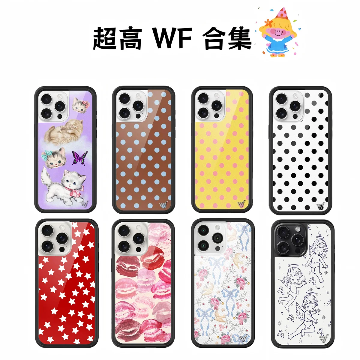 

New 2025 Wildflower ins transparent Phone Case for iPhone 16 15 14 13 12 Pro Max WF Cartoon Cat Boys Girls Cover Funda 16Plus