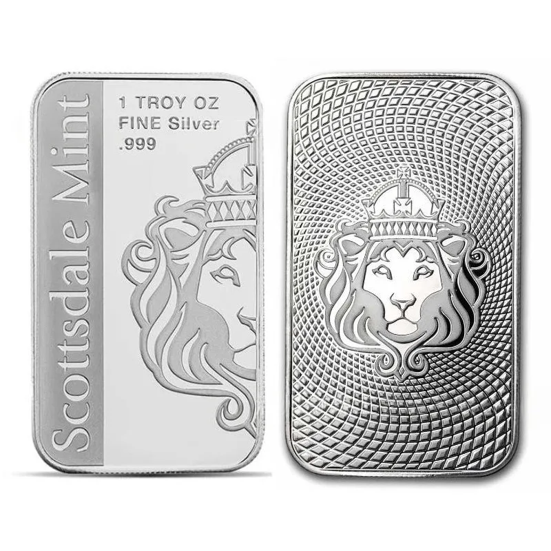 Nueva Barra de Plata de Scottsdale, Plata de Ley 999, Barras de Plata Fina de Una Onza Troy, Lingotes de Plata No Magnéticos con Estuche de Exhibición