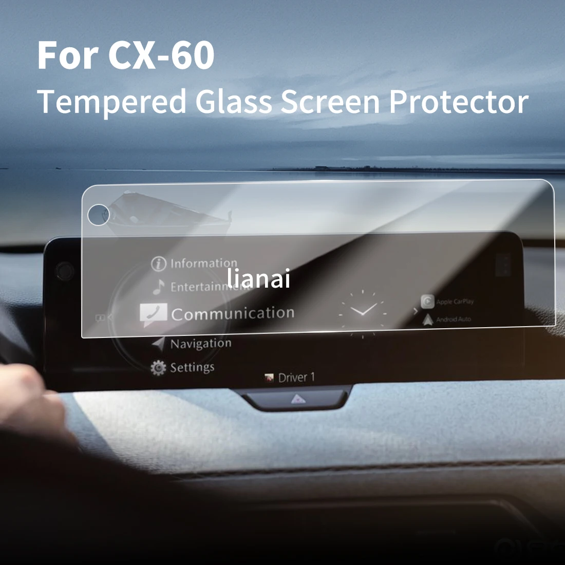 Screen Protector for24 Mazda CX-60 HD Tempered Glass Navigator display Car Stickers accessories Fingerprint-resistant supplies