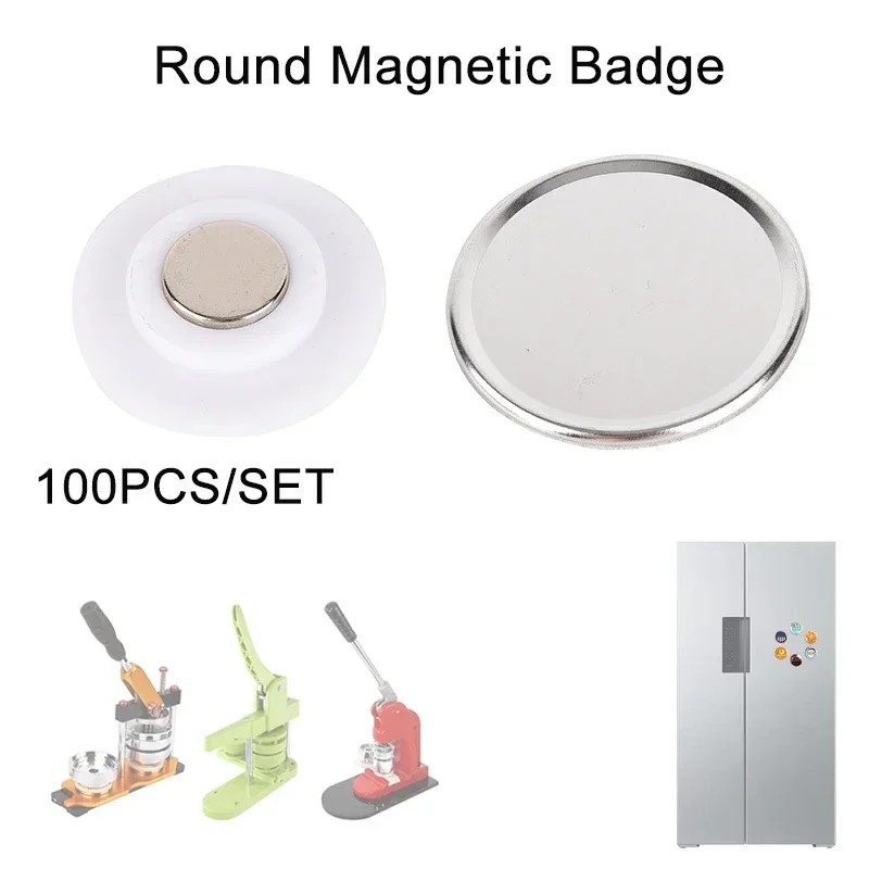 100PCS Round Magnetic Badge Tinplate Magnetic Badge Blank Material Round Badge 25/32/37/44/50/56/58mm