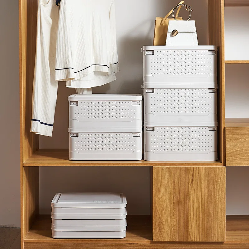 

Folding Storage Boxes with Lid Multifunction Foldable Plastic Organizer Closet Organizer Container for Toys Book Car Outdoor