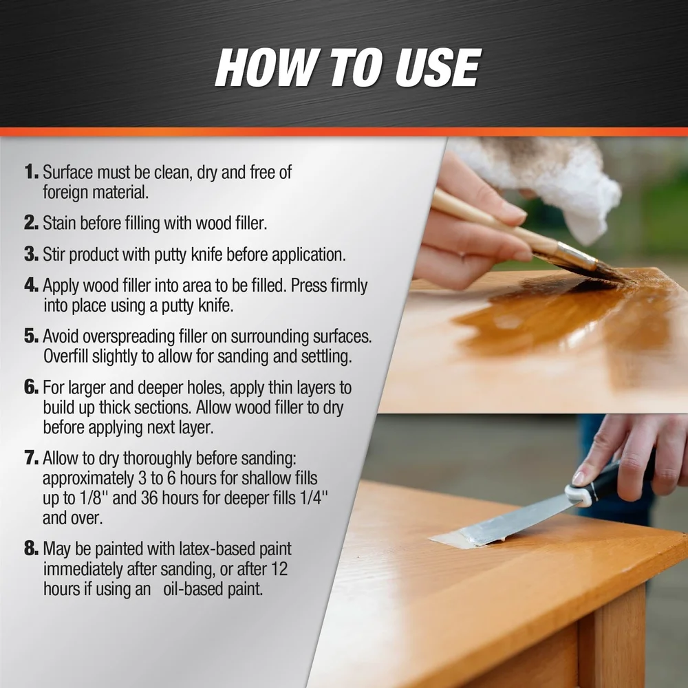6 عبوات من حشو الخشب البلاستيكي اللاتكس لجميع الأغراض، 6 أونصة قابلة للطلاء وقابلة للانكماش ومقاومة للشقق، إصلاحات داخلية مثالية