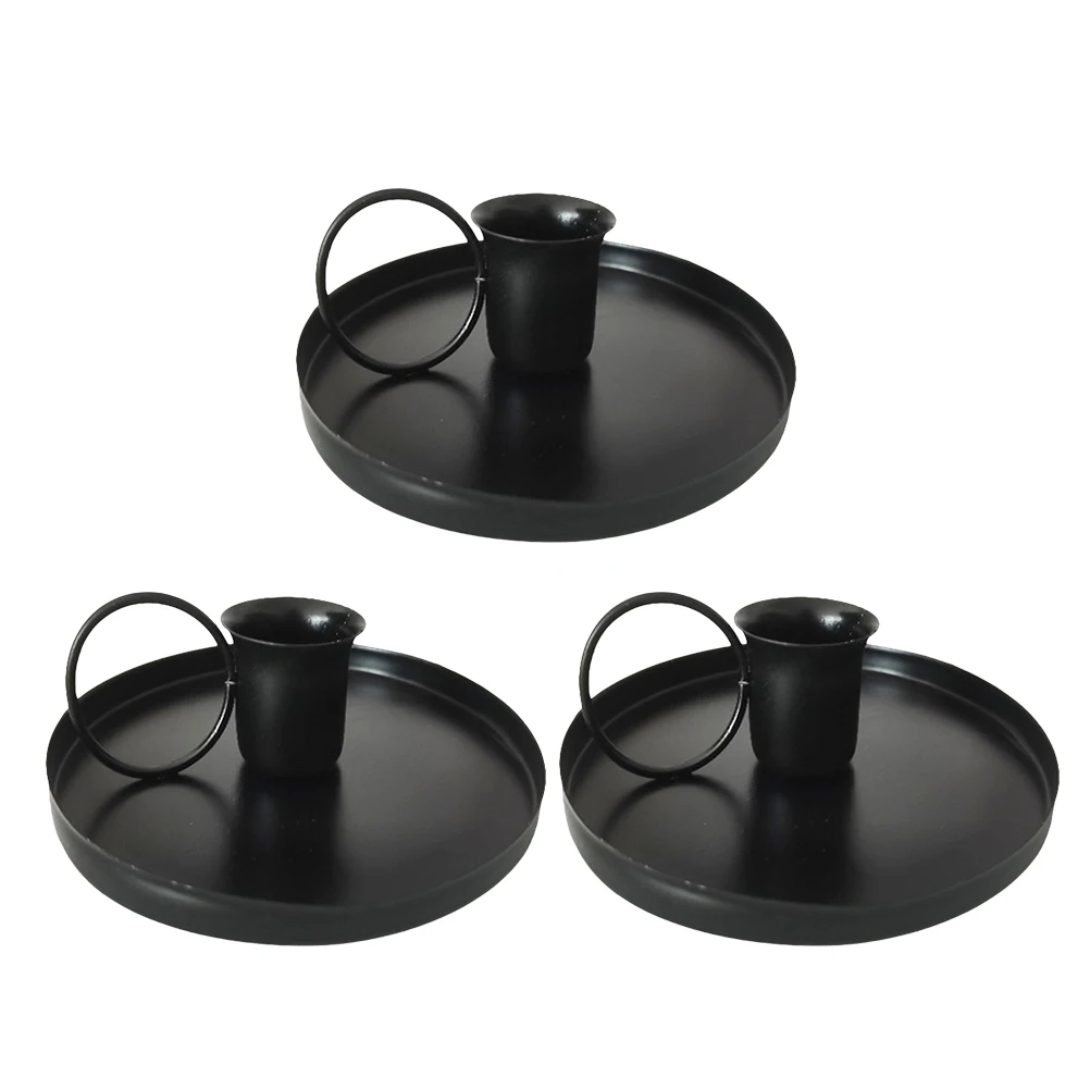 

3pcs Iron Holder Stand Taper Candlesticks Retro Metal Home Decor Vintage Romantic Atmosphere Candlestick Holders