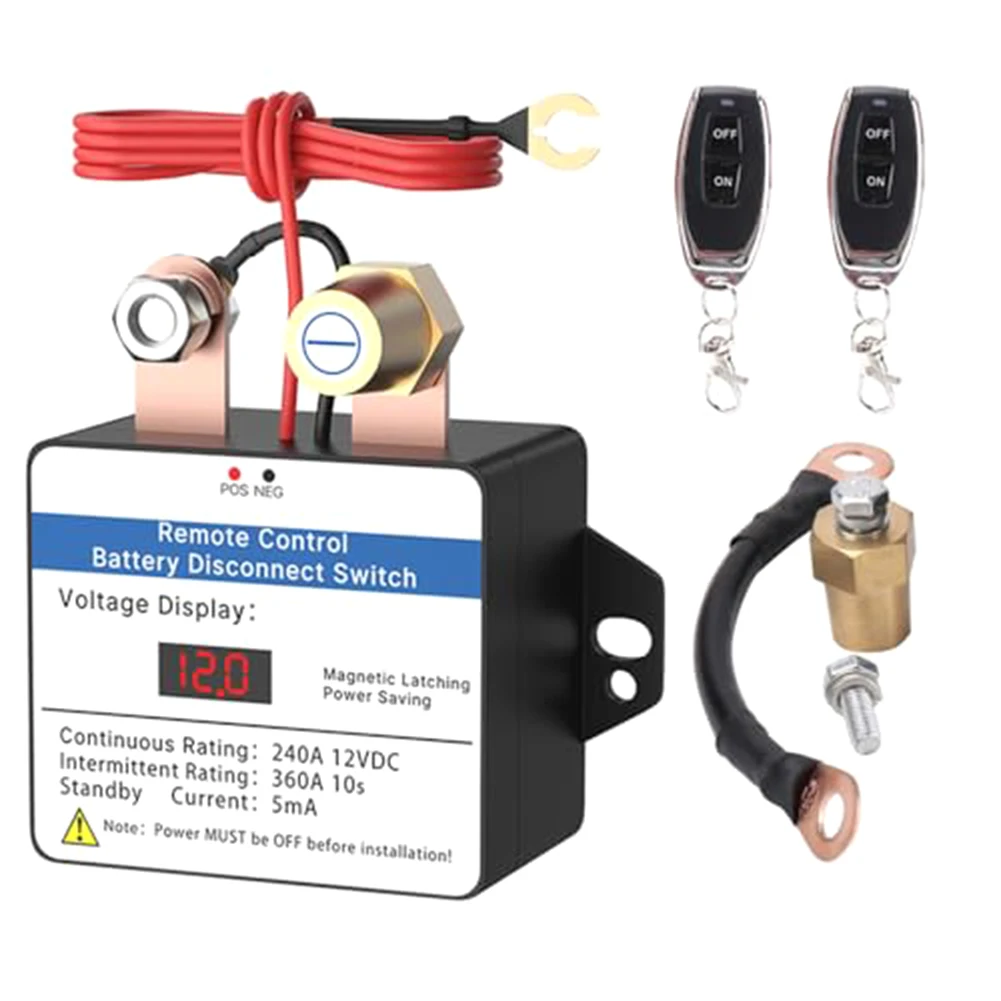 

Anti-Theft Battery Switch Battery Isolator Switch Marine Battery Management 100 Meters Range 12V DC Magnetic Relay