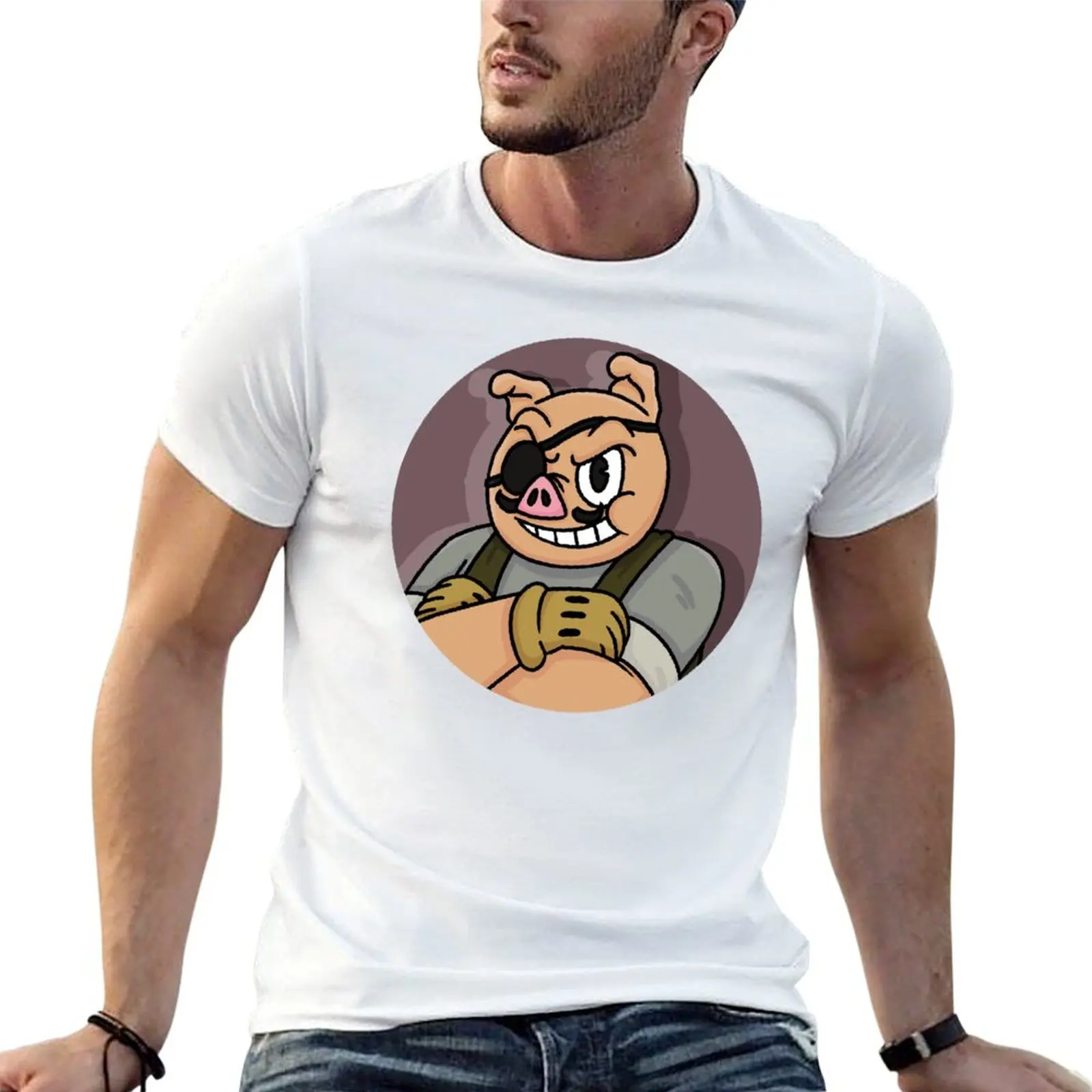 

Porkrind T-Shirt cotton t shirts man 100% t shirts for man graphic tees T-Shirt