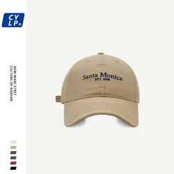 Letter Embroidery Soft Top Baseball Cap Summer Men and Women Couple Street Korean Style All-Matching Peaked Cap