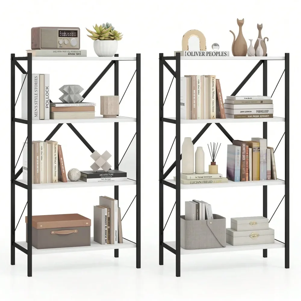 

Bookshelf Industrial Bookcase W HeavyDuty Metal Frame For Living Room