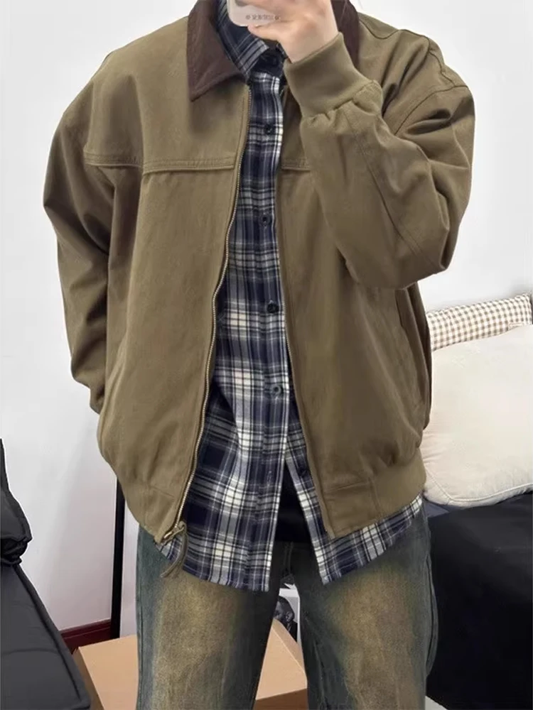 

American Retro Cleanfit ort Jaet Men's Spring Autumn High Sensation Detroit Harington Workwear Jaet Cotton Long Sve