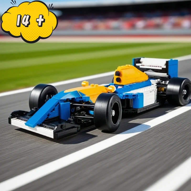 الإبداعية صالح 10353 ويليامز فريق FW14B نيجل مانسل 799 قطعة سيارة زرقاء اللبنات نموذج لعبة الطوب هدايا عيد الميلاد