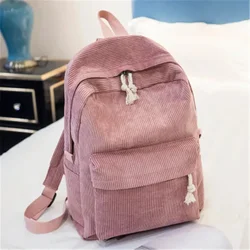 Weicher Stoff Frauen Rucksack weiblich adrette Cord Designer Schule Rucksack Teenager-Mädchen gestreiften Rucksack Samt Bildschirm