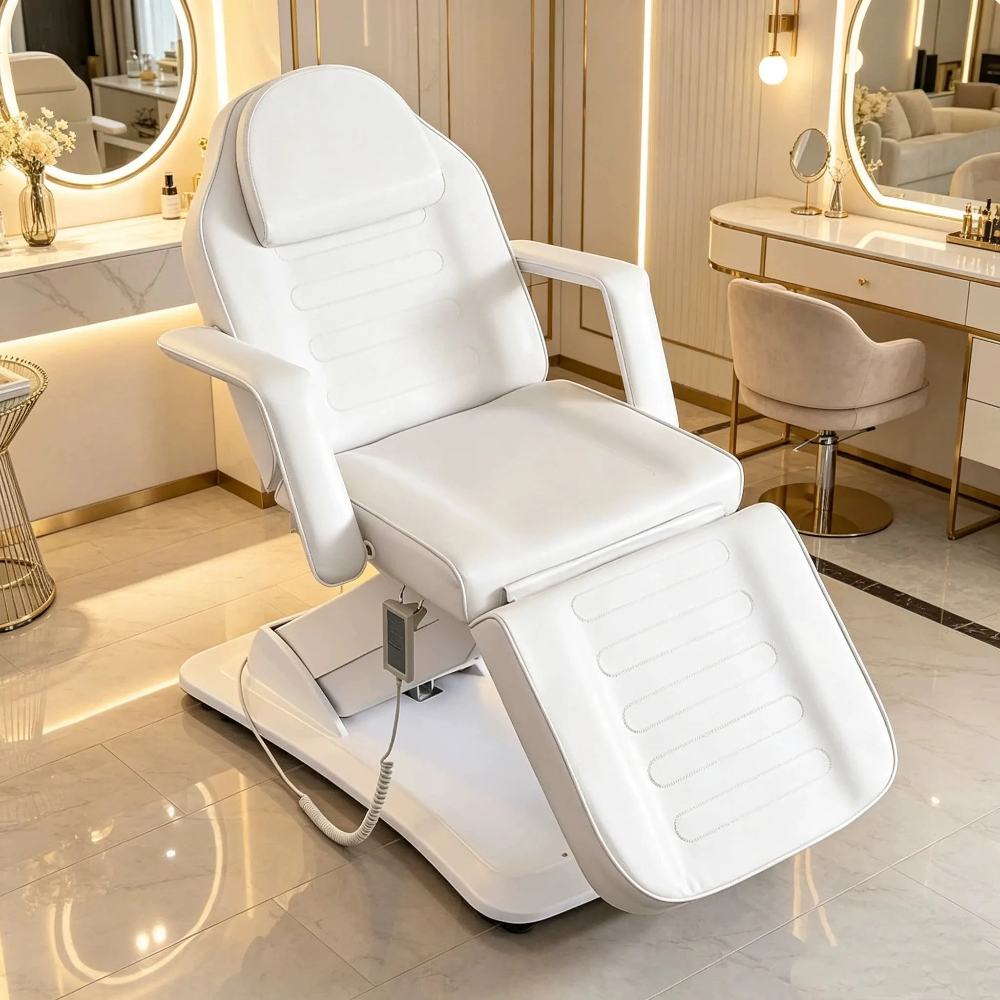 Multifunctional Electric-Heated Beauty Bed with Height Adjustment PVC Material Designed for Spas & Salons