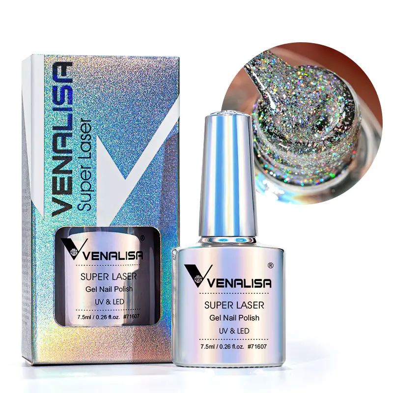 Venalisa 7.5Ml Super Laser Nagelgel Nagellak Glitter Effect Sprankelende Semi Permanente Canni Kleuren Schoonheid Uv Led Gellak