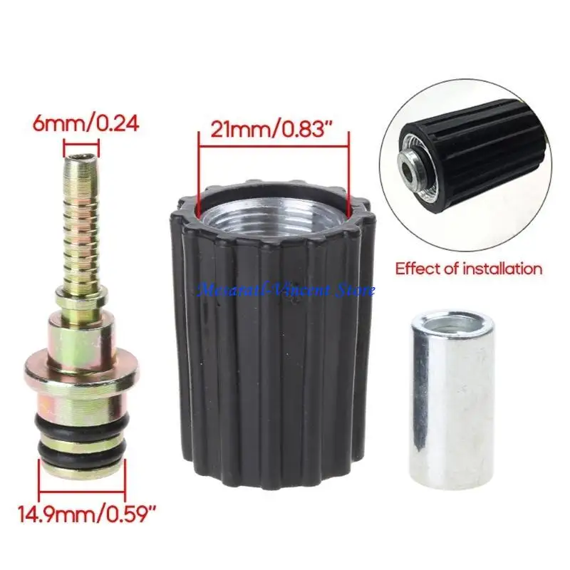 A70F High Pressure Washer Hose Insert Fittings Car Washer Water Cleaning Hose Pipe