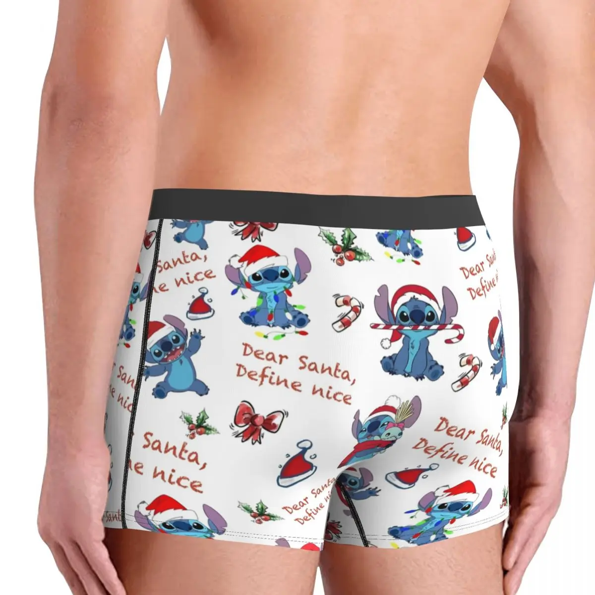 Stitch Christmas Boxer Brief Underwear Quality Man Sexy Soft Boxer Shorts Print Large Size Underpants