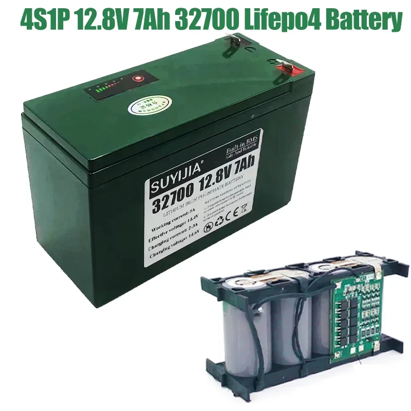 32700 4S1P 12.8V 7000mAh Battery Pack Rechargeable Lifepo4 Battery with 4S 7A Balanced BMS for Electric Model Cars Model Cars