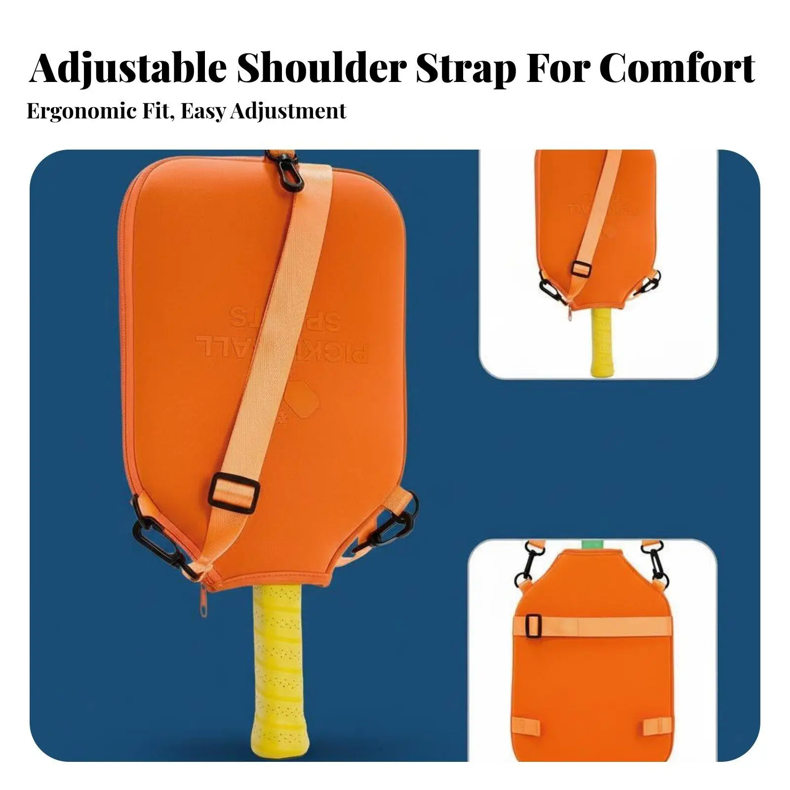 Pickleball Accessories Case Bag Neoprene Racket Cover with Pocket for Phone and Cards Fits Standard Paddle