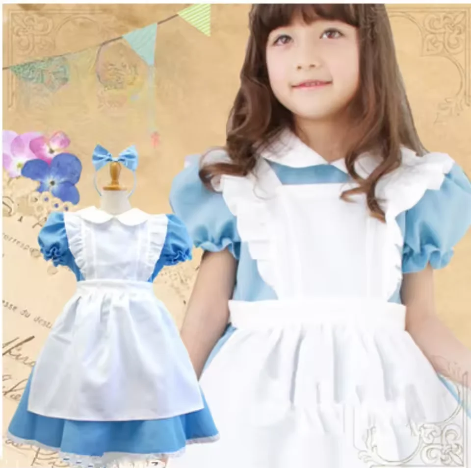 Girl Halloween Maid Luxury Dress Alice's Adventures in Wonderland Costume Baby Costume Servant Family Party Elegant Dress