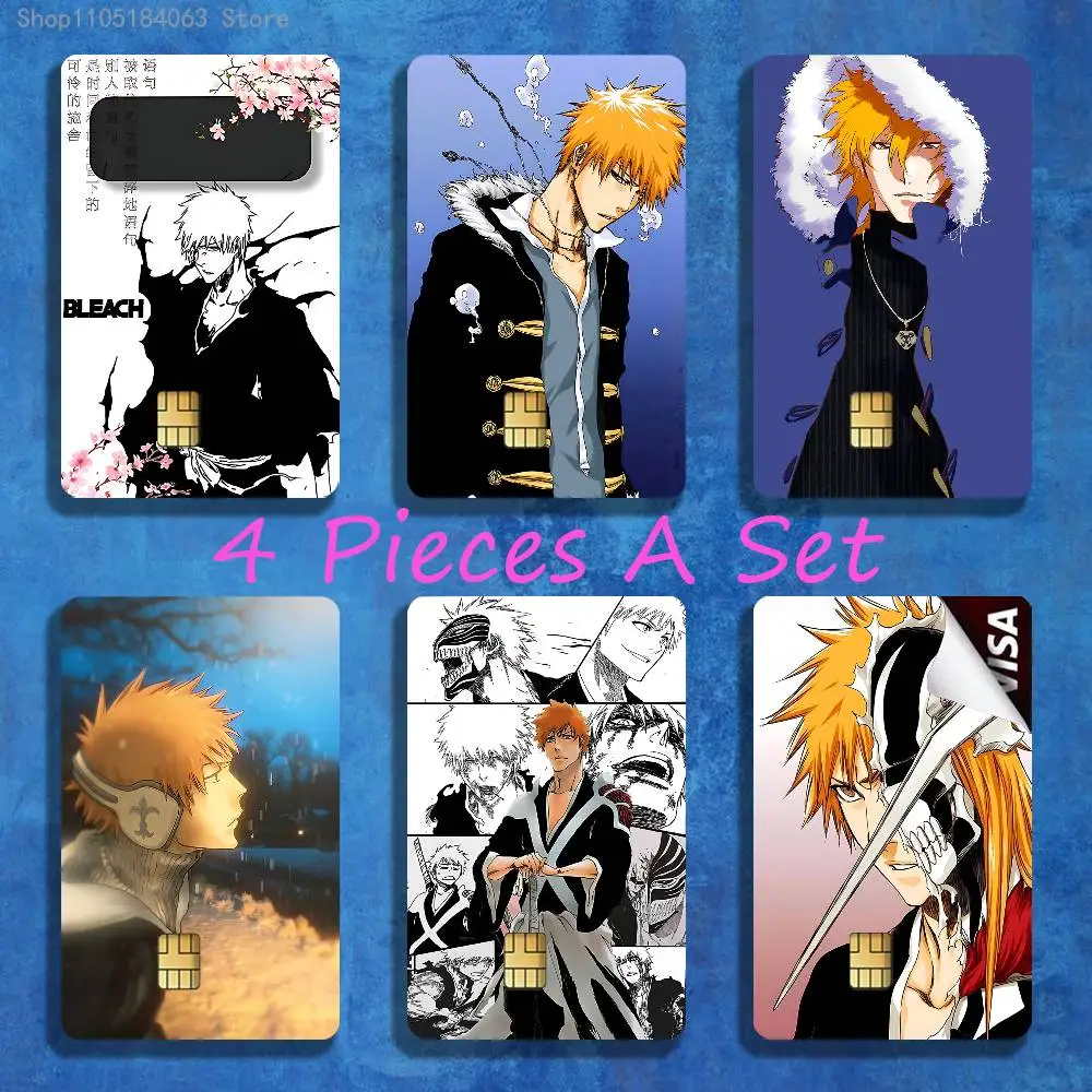 B-Bleach Kurosaki Ichigo Stickers Credit Visa Debit Bank Charge Card Bus Metro Waterproof Sticker Decal Decoration