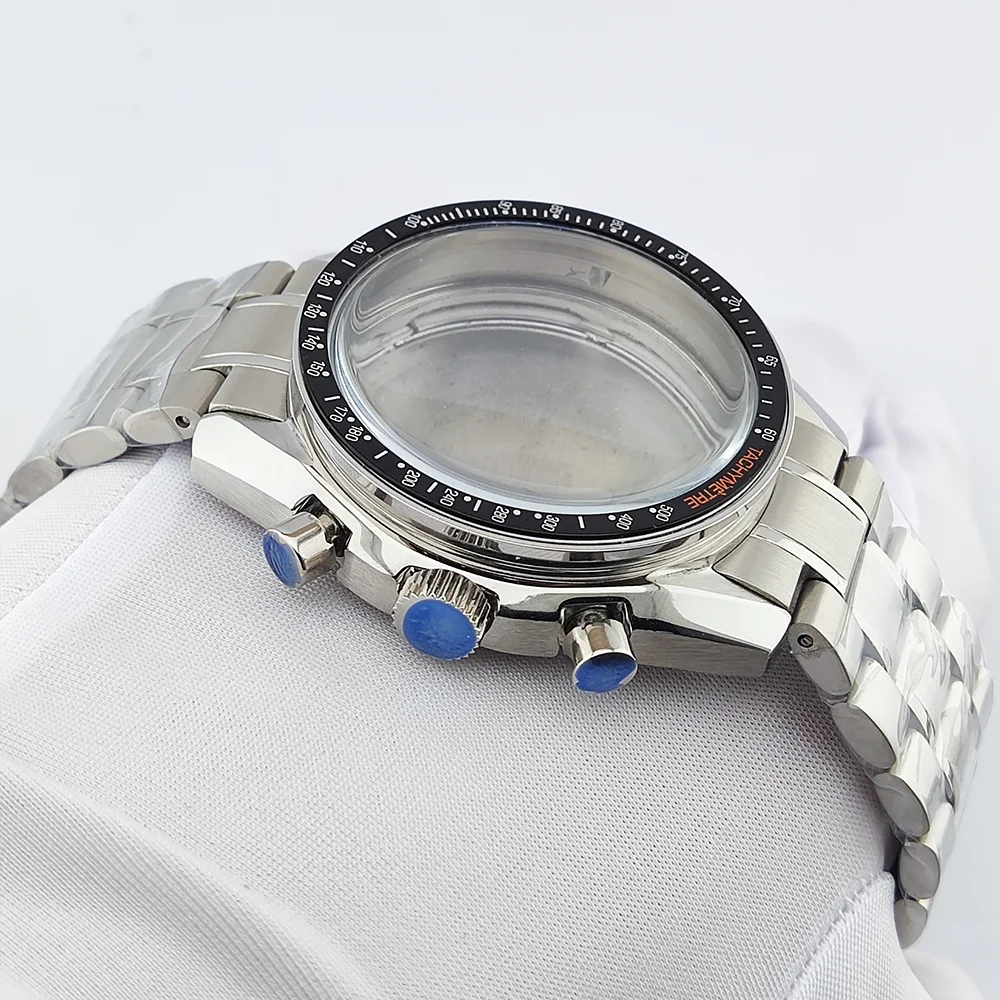 40MM Watch Case Set VK63 Movement Case Sapphire Glass Waterproof Case Luxury Men's Watch Case Fits 32.5mm Dial Case