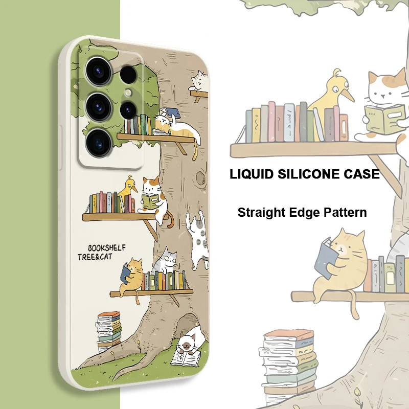 Big Tree Kitten Phone Case For Samsung Galaxy A37 A57 F06 M16 A26 A06 A56 A36 A06 A35 A55 A25 A24 A05S A15 A54 A34 A14 A05 4G 5G