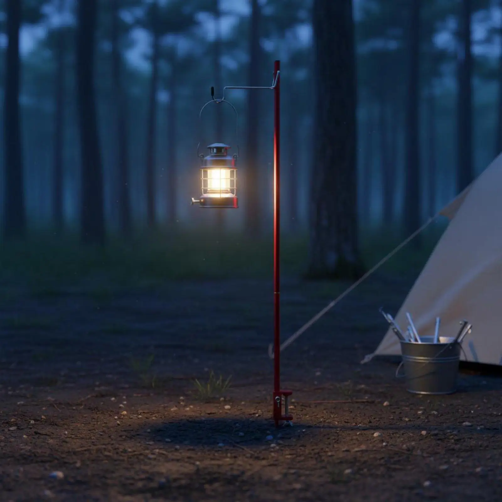 Lightweight and foldable lantern stand made of aluminum alloy