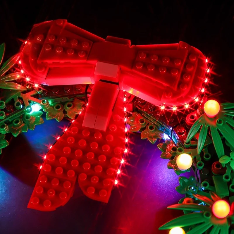 Juego de iluminación LED adecuado para LEGO Christmas Wreath coleccionable 40426 (no incluye bloques de construcción)