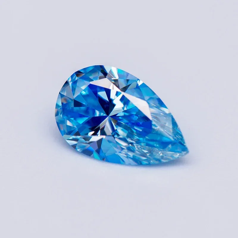 NEUER Moissanit-Lose-Stein in Eisblauem Farbton, Birnenförmiger Schliff, Laborgezüchteter Diamant, Hochwertige Materialien für die Schmuckherstellung, Inklusive Zertifikat – Detail 2