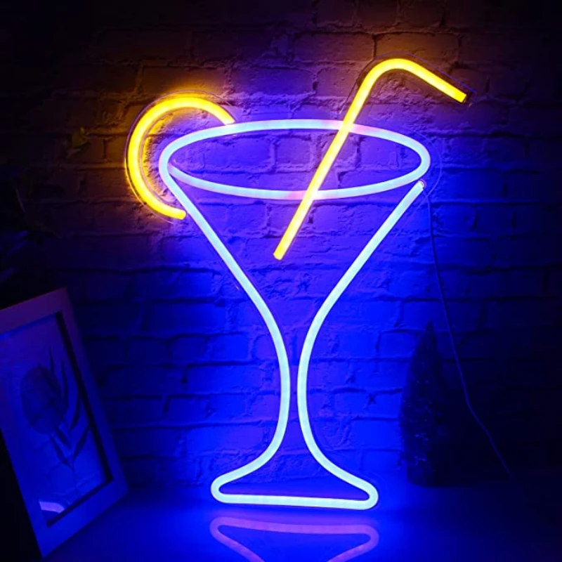 Ineonlife Cocktail Neon Zeichen Led Llight Glas Acryl Pub Strand-Shop Büro Restaurant Konzert Halle Party Wand Decor Lampen Geschenk