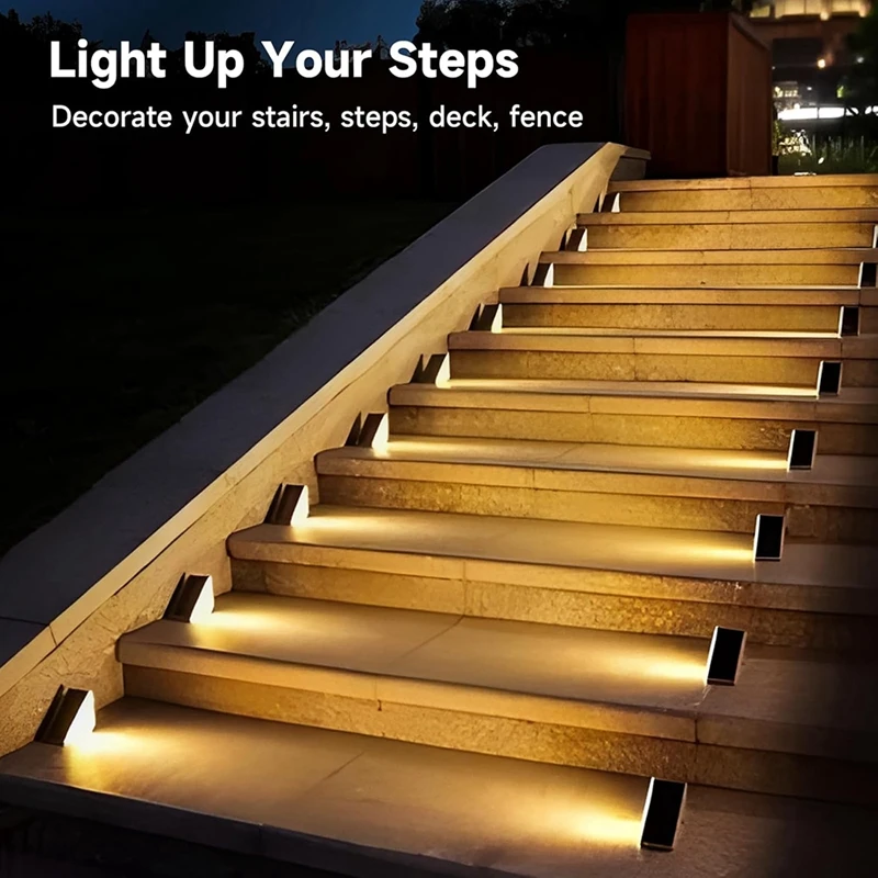 4pack Solar Step Lights for Outside,Solar Stair Lights for Step,Stair,Patio,Yard,Deck,Wall-A68X