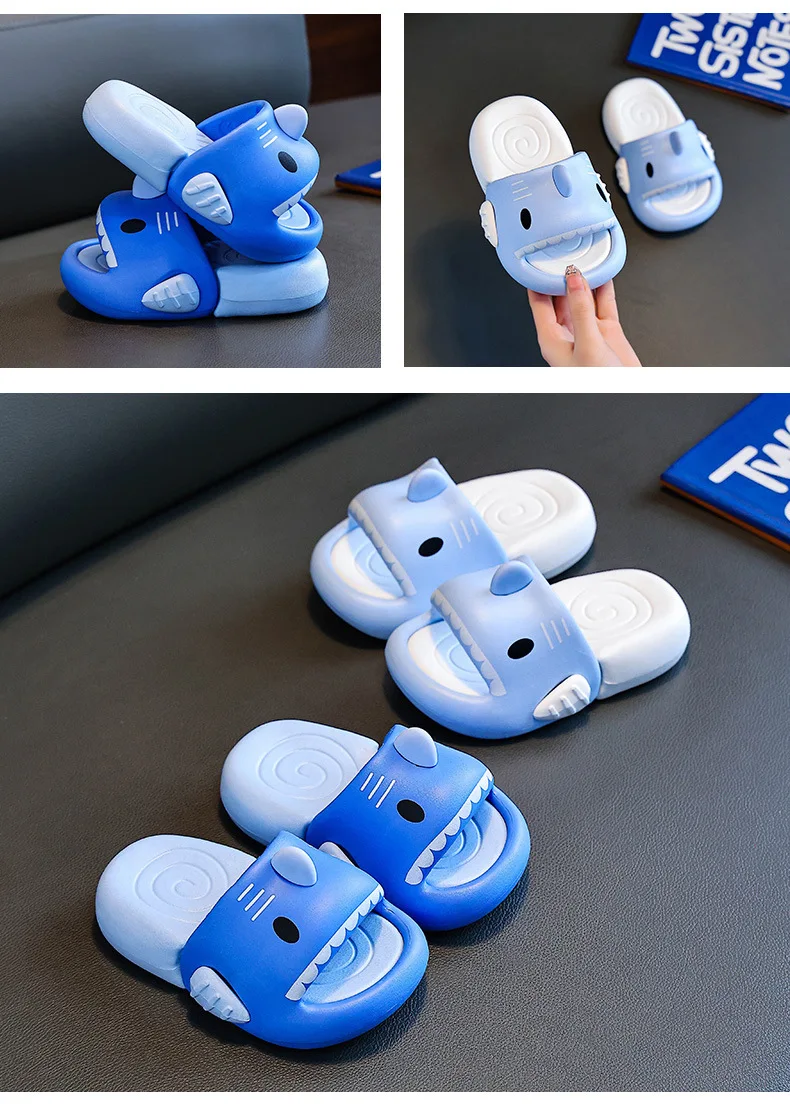 2026 Sommer Neue Hai-Kinder-Sandalen für Jungen, rutschfeste weiche Sohle, niedliche Cartoon-Mädchen-Hausschuhe – Detail 14