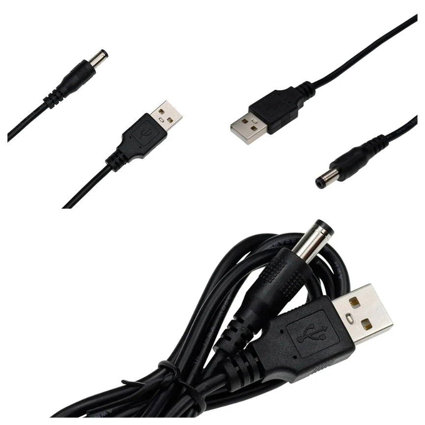 

300pcs/lot 1m USB 2.0 A Male to 5.5*2.1mm 5V DC Barrel Jack Power Cable Adapter Connect Wire Cord