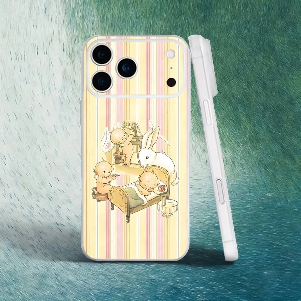 귀여운 K-Kewpie 천사 폰 케이스 아이폰 17,16,15,14,13,12,X,XS,Pro,Max,Plus,E,Air,Mini용 마그세이프 자석 프로스트 클리어