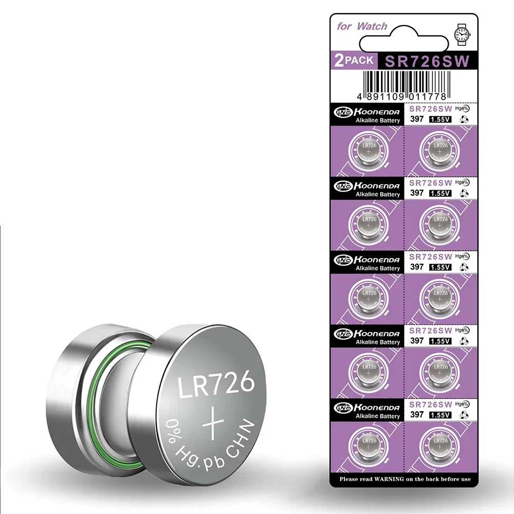 10-50PCS 1.55V AG2 Alkaline Button Battery LR726 397 396A SR726 SR726SW LR59 SR59 396 Button Battery For Watch Toys Remote Cell