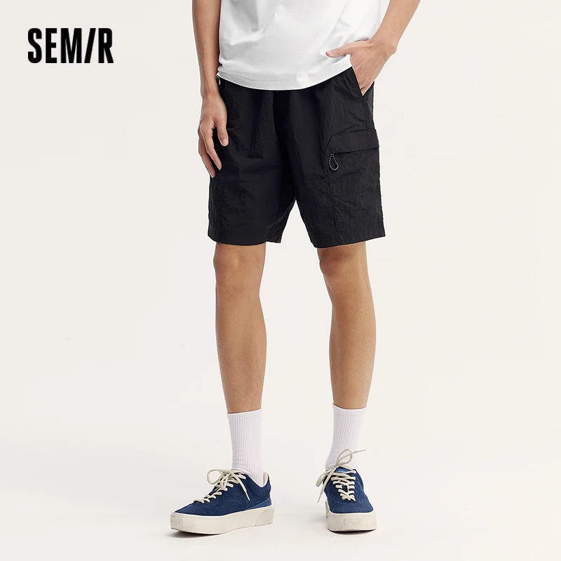 

Semir повседневные шорты мужские 2023 летние морщинистые хлопковые брюки-карго свободные прямые однотонные универсальные уличные брюки с 5 карманами