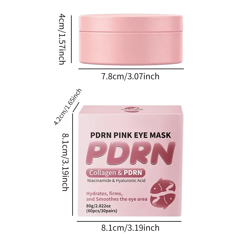 Collagen PDRN Pink Eye Patches Target Dark Circles Puffy Eyes Slip Resistant Under Eye Mask Rejuvenate Eye Area