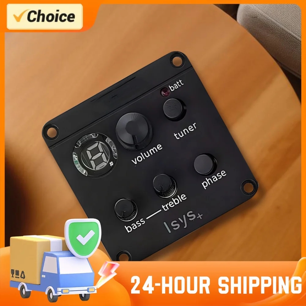 Acoustic Guitar Pickup Preamp EQ System for Fishman ISYS+ Compatible Folk Guitar Equalizer with Tuner and Phase Control