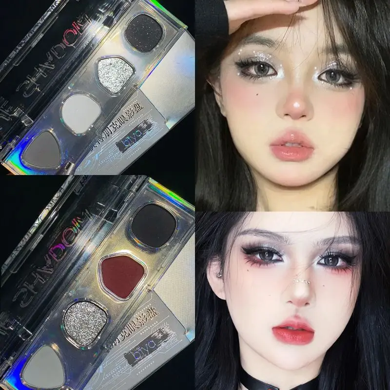 4 색 아이섀도우 팔레트, 매트 쉬머, 블랙 블루 스모키 메이크업, 고딕 스타일, 다크 시니어 사이보 펑크 Best5 4 색 아이섀도우 팔레트, 매트 쉬머, 블랙 블루 스모키 메이크업, 고딕 스타일, 다크 시니어 사이보 펑크 Best5