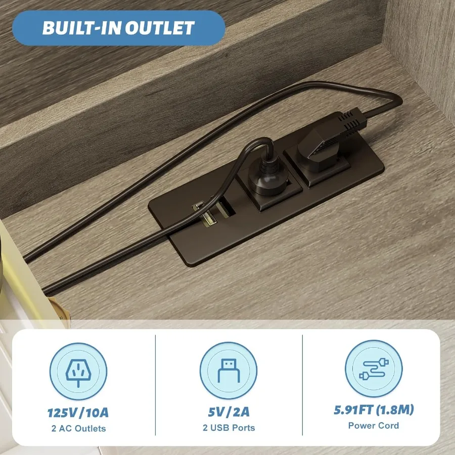 65 بار القهوة مزرعة القهوة بار مع محطة شحن مصباح ليد خزانة بوفيه مع تخزين طويل القامة بار المطبخ خزانة القفص ث