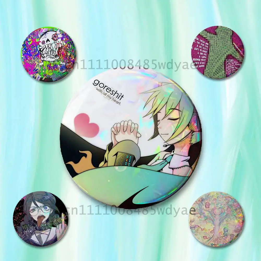 

Goreshit Album Badges 25 32 44 58 75 mm Round Cosplay Pin Fans Collect Friends Gifts Brooch Souvenir Custom