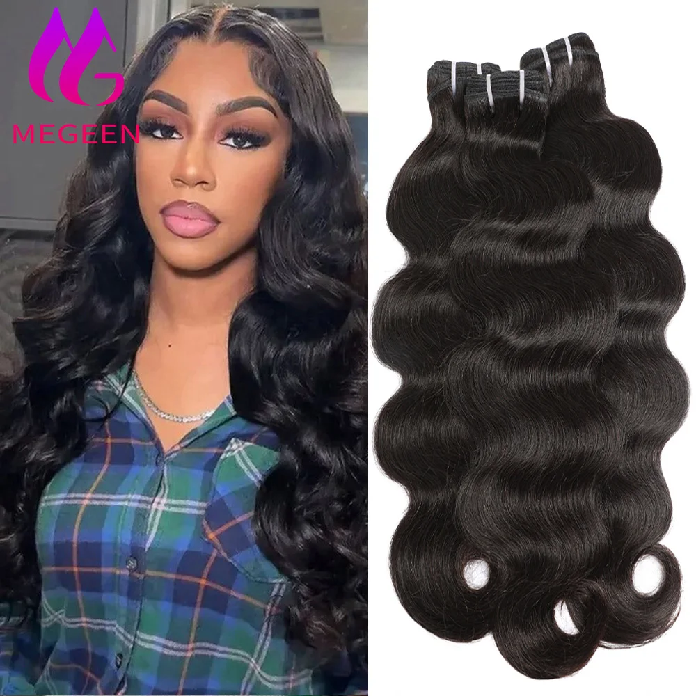 

Megeen 12-32 дюйма натуральные Натуральные Цветные 100% человеческие волосы для наращивания, волнистые волосы 1/3/4 дюйма, двойные уточные волнистые волосы для женщин