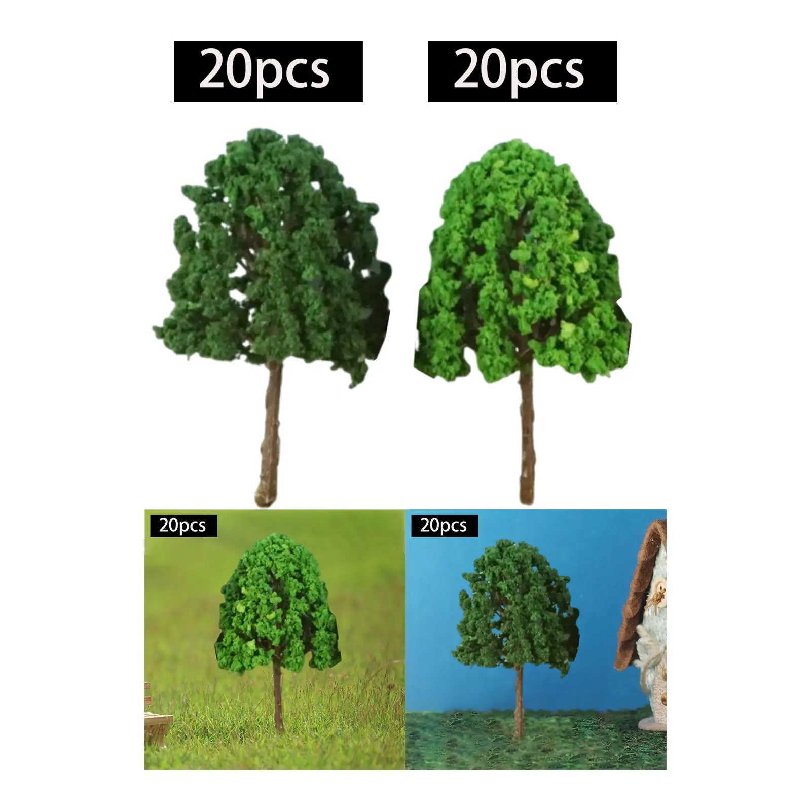 20Pcs Model Trees Accessories Layout for Dollhouse Landscape DIY Projects