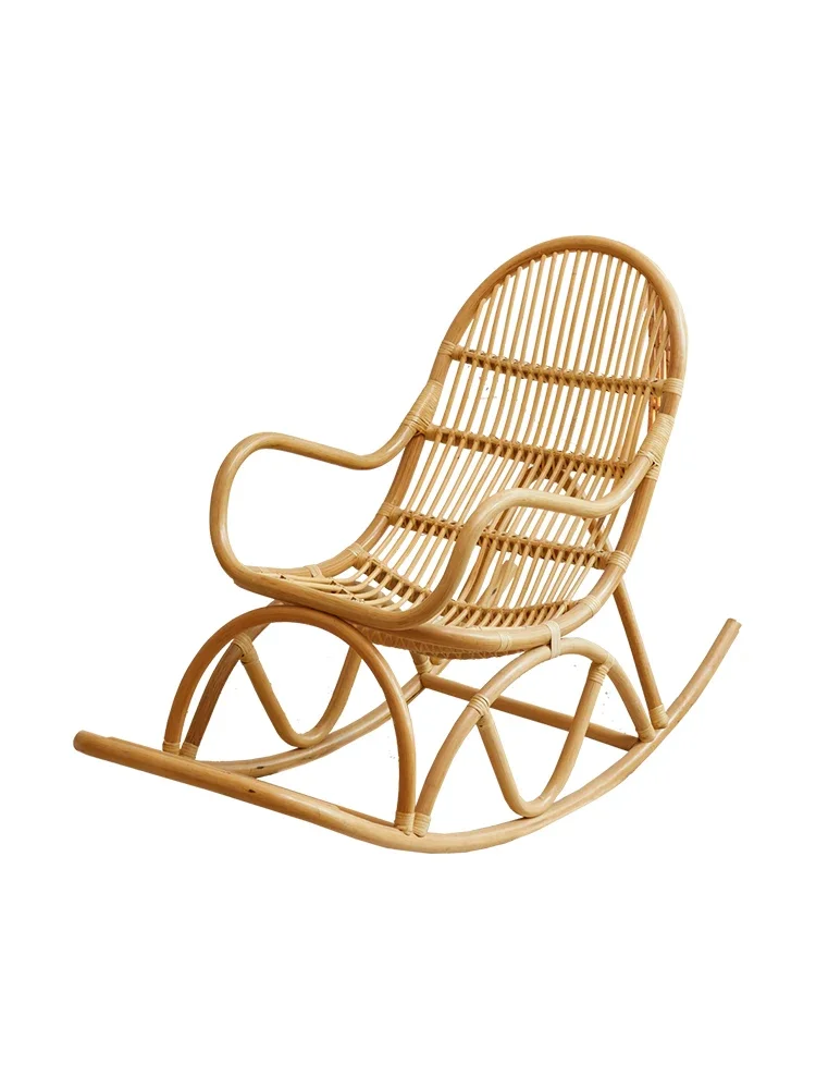 Multifunctional Natural Rattan Chair, Rocking Chair, Sofa, Balcony, Small Apartment, Leisure Adult Living Room