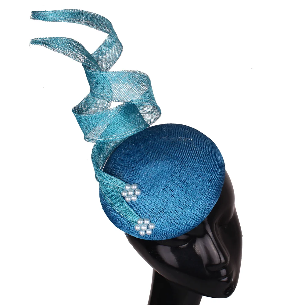 High Quality Sinamay Big Bow Fascinators Hat Fashionable Wedding Elegant Bride Millinery Derby Headwear for Women Occasions