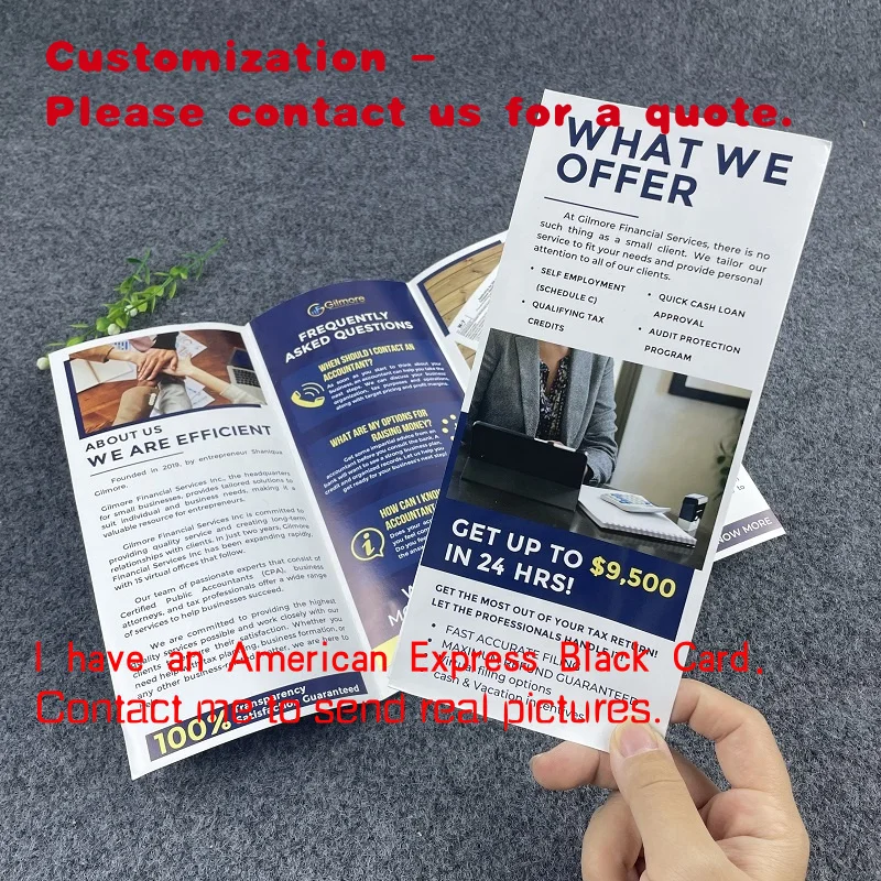 

custom.Custom Folded Leaflet Flyer Advertising Catalogue Glossy Paper Trifold Brochure Printing