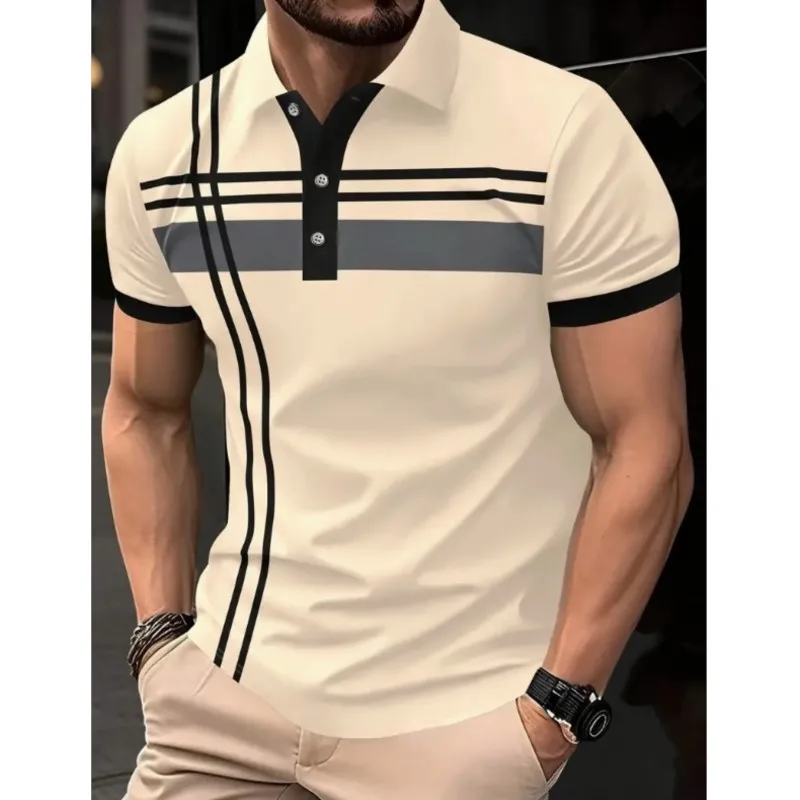 New men's collar short sleeved fashionable printed patterns shirt for daily outdoor leisure style men's trendy shirt for summer